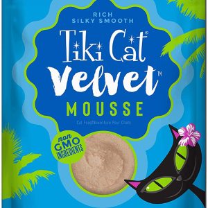 Tiki Cat Velvet Mousse, Chicken & Salmon in Broth, 2.8 oz (Case of 12)