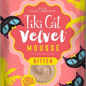 Tiki Cat Velvet Kitten Mousse, Salmon & Chicken, 2.4 oz (Case of 12)