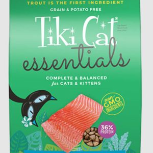 Tiki Cat Essentials Grain-Free Dry Cat Food, Trout & Menhaden Fish Meal