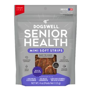 Dogswell Senior Soft Strips Duck Grain-Free Dog Treats, 4 oz