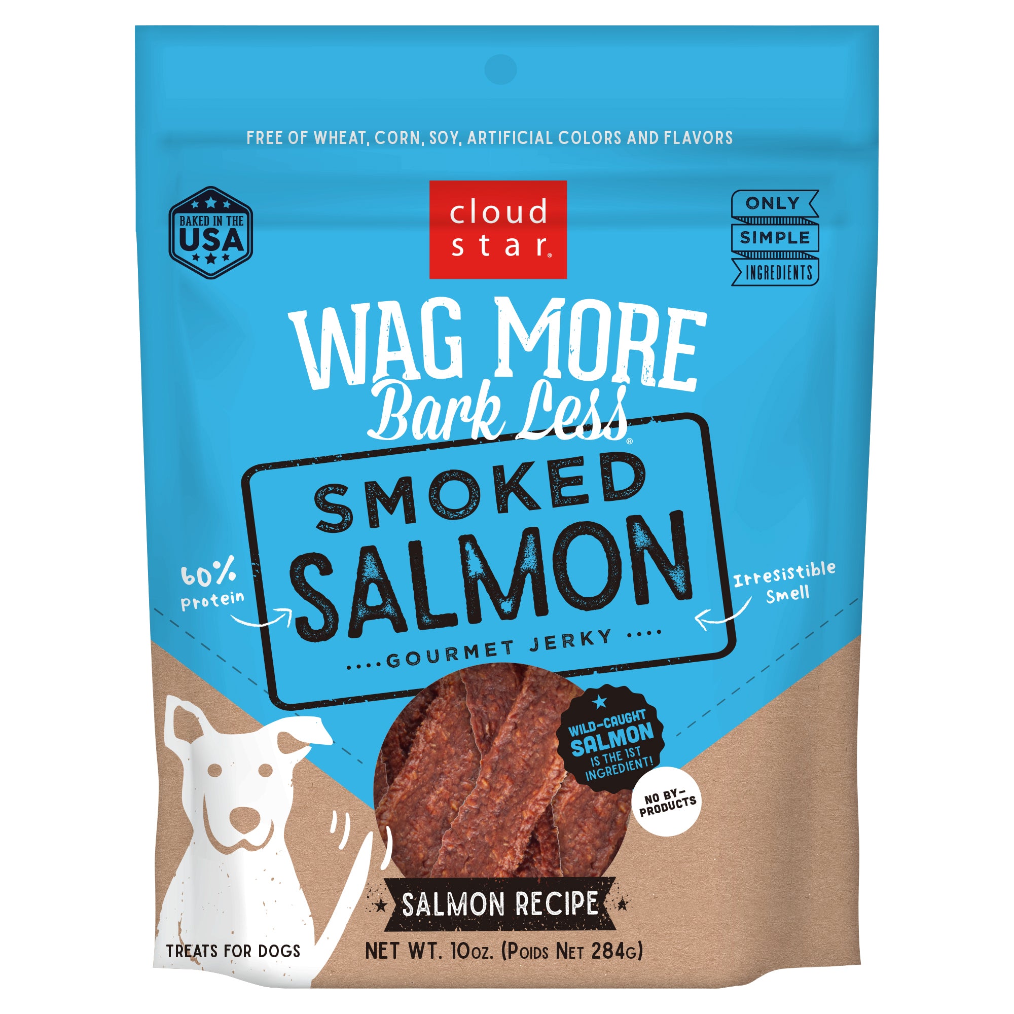 Cloud Star Wagmore Grain-Free Jerky Salmon , 10 oz