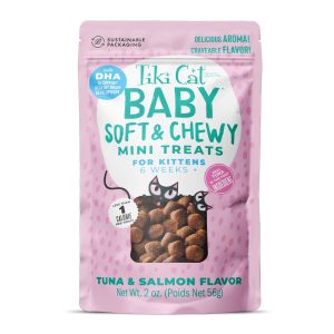 Tiki Cat Soft & Chewy Kitten Treats, Chicken with Tuna & Salmon, 2 oz, 8 Pack
