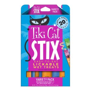 Tiki Cat Stix Lickable Mousse Treats Variety Pack, 0.5 oz (20 Count)
