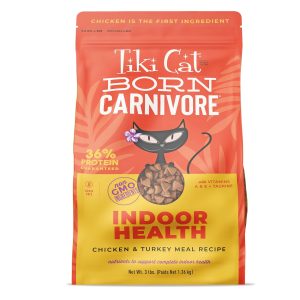 Tiki Cat Born Carnivore Indoor Health Chicken & Turkey Dry Cat Food, 3 lb