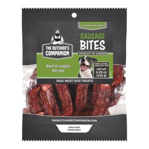 Butcher's Companion Beef & Veg Sausage Bites Dog Treats, 5.29 oz