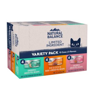 Natural Balance L.I.D. Wet Cat Food Variety Pack, 5.5 oz (12 Count)