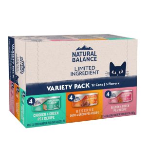 Natural Balance L.I.D. Pâté Wet Cat Food Variety Pack, 3 oz (12 Count)
