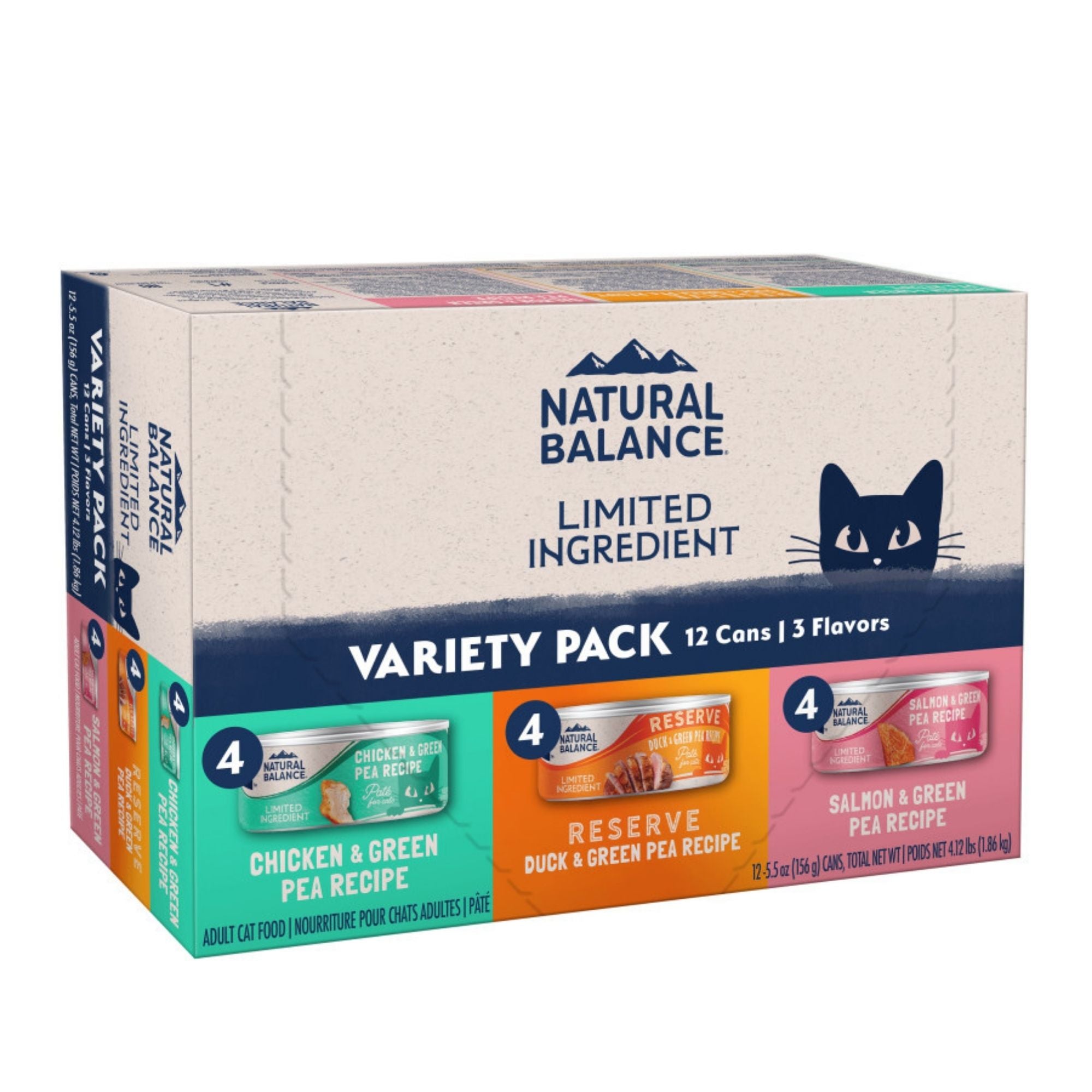 Natural Balance L.I.D. Pâté Wet Cat Food Variety Pack, 3 oz (12 Count)