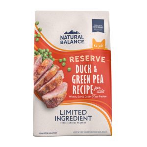Natural Balance L.I.D. Reserve Grain-Free Dry Cat Food, Duck & Green Pea, 4 lb