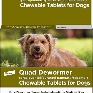 Elanco Chewable Quad Dewormer, Medium Dog 26-60 lb, 2 Count