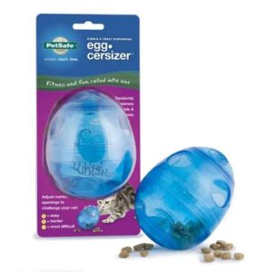 PetSafe Funkitty Egg-Cersizer Treat Dispenser Cat Toy Blue