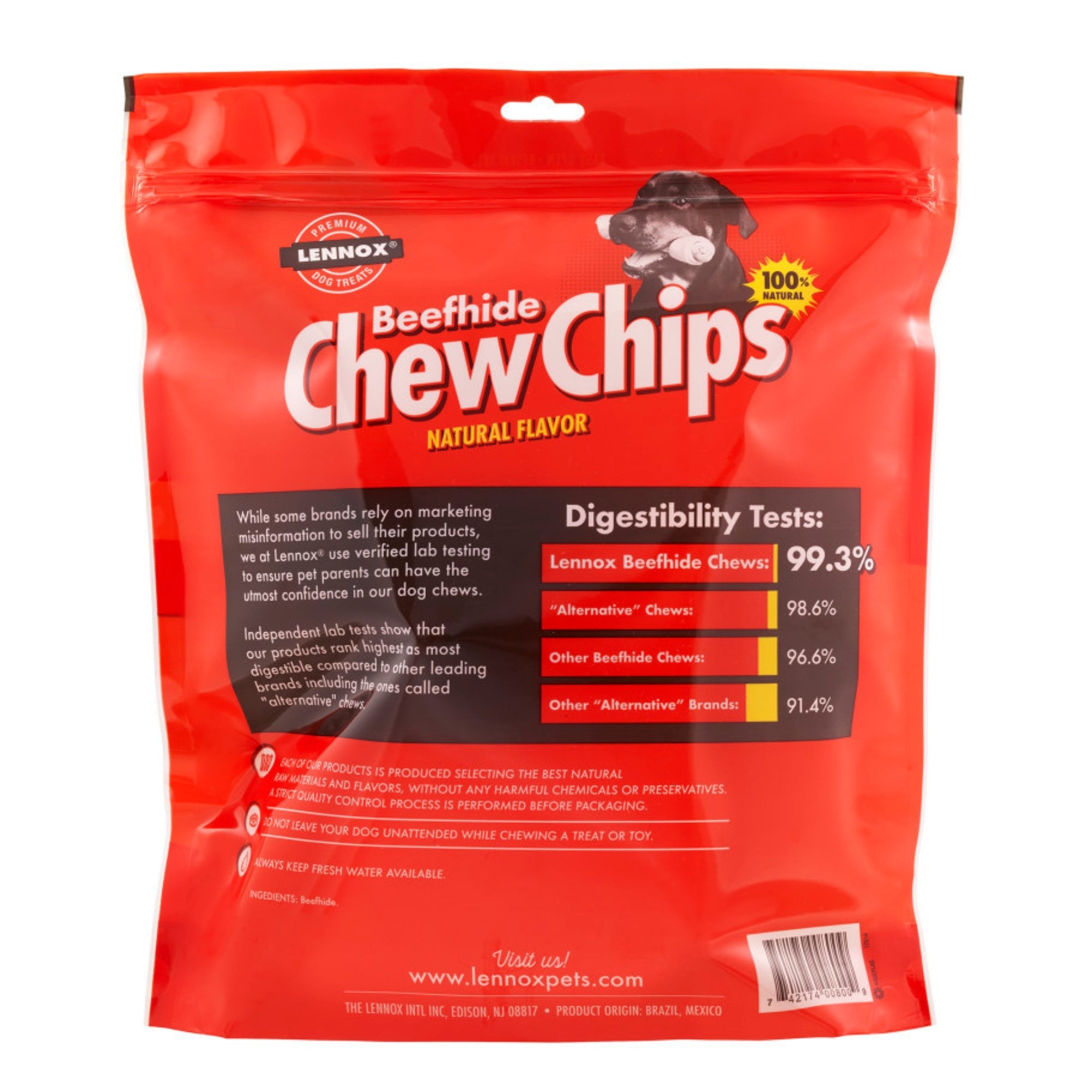 Lennox Natural Beefhide Chew Chips Dog Chew, 16 oz - Image 2