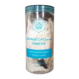 Savage Cat Dehydrated Rabbit Strips & Scalp Chips, 3 oz