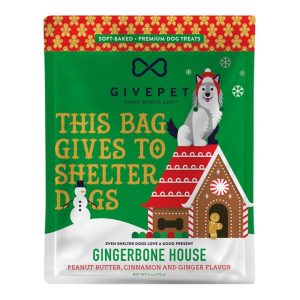 GivePet Holiday Soft Baked Gingerbone Dog Treats, 6 oz