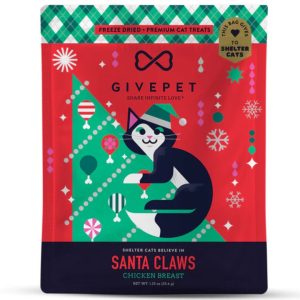 GivePet Santa Claws Freeze-Dried Grain-Free Cat Treats, 1.2 oz