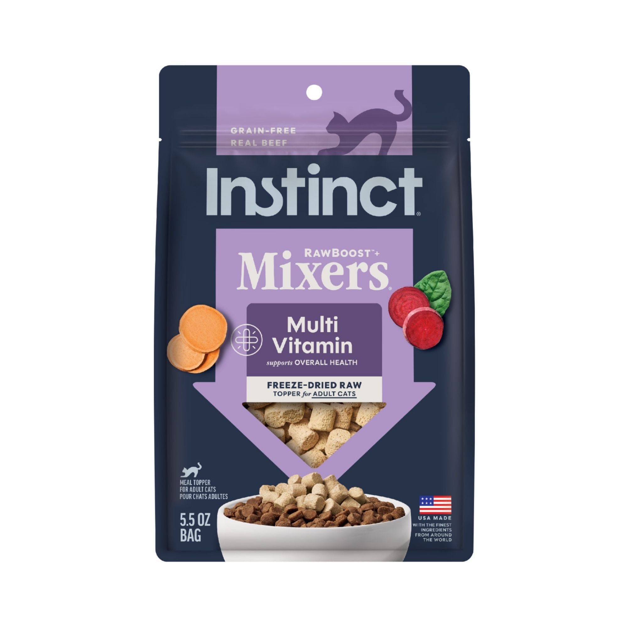 Instinct Raw Boost Mixers Multivitamin Beef Freeze-Dried Cat Food Topper, 5.5 oz