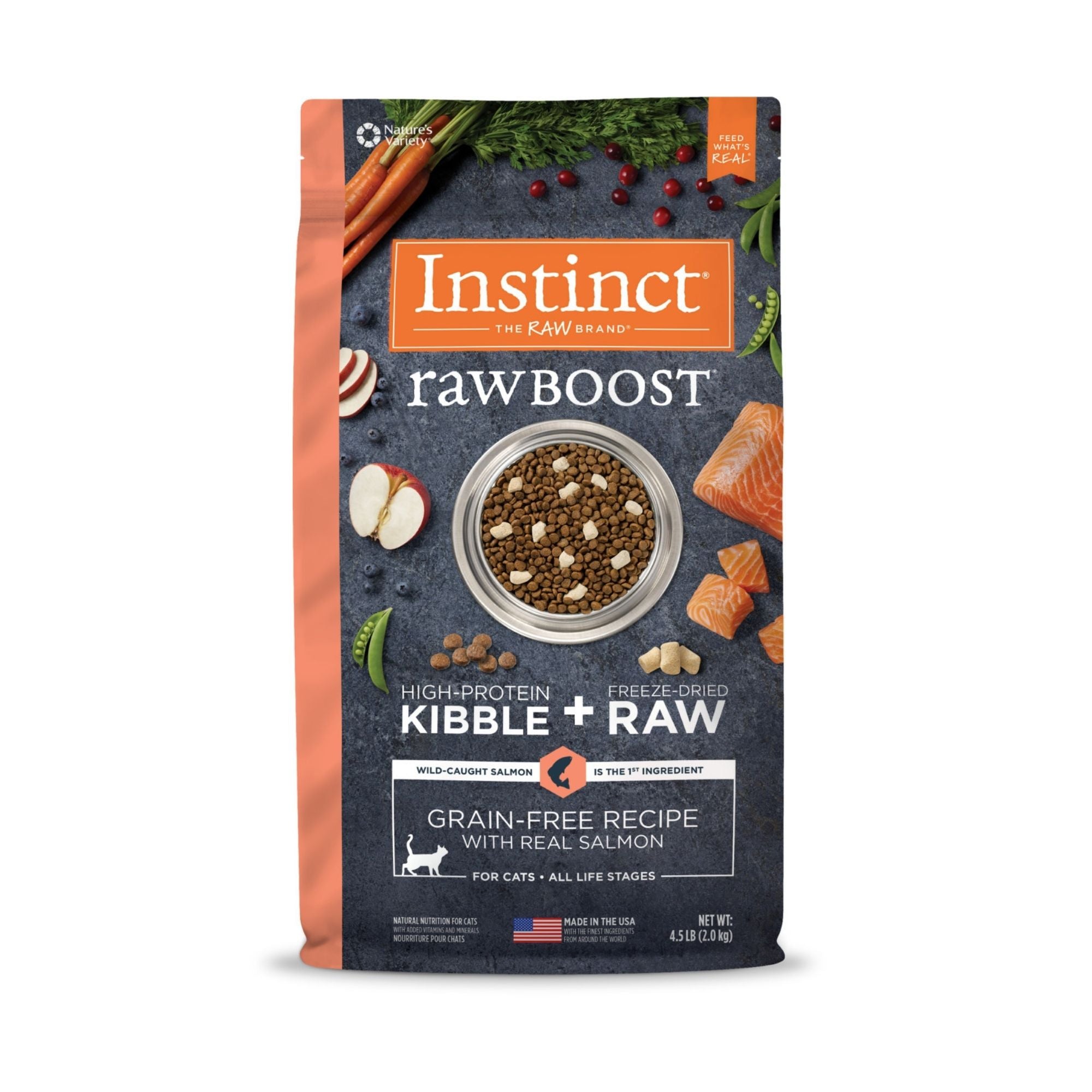 Instinct Raw Boost Grain-Free Dry Cat Food, Salmon, 4.5 lb