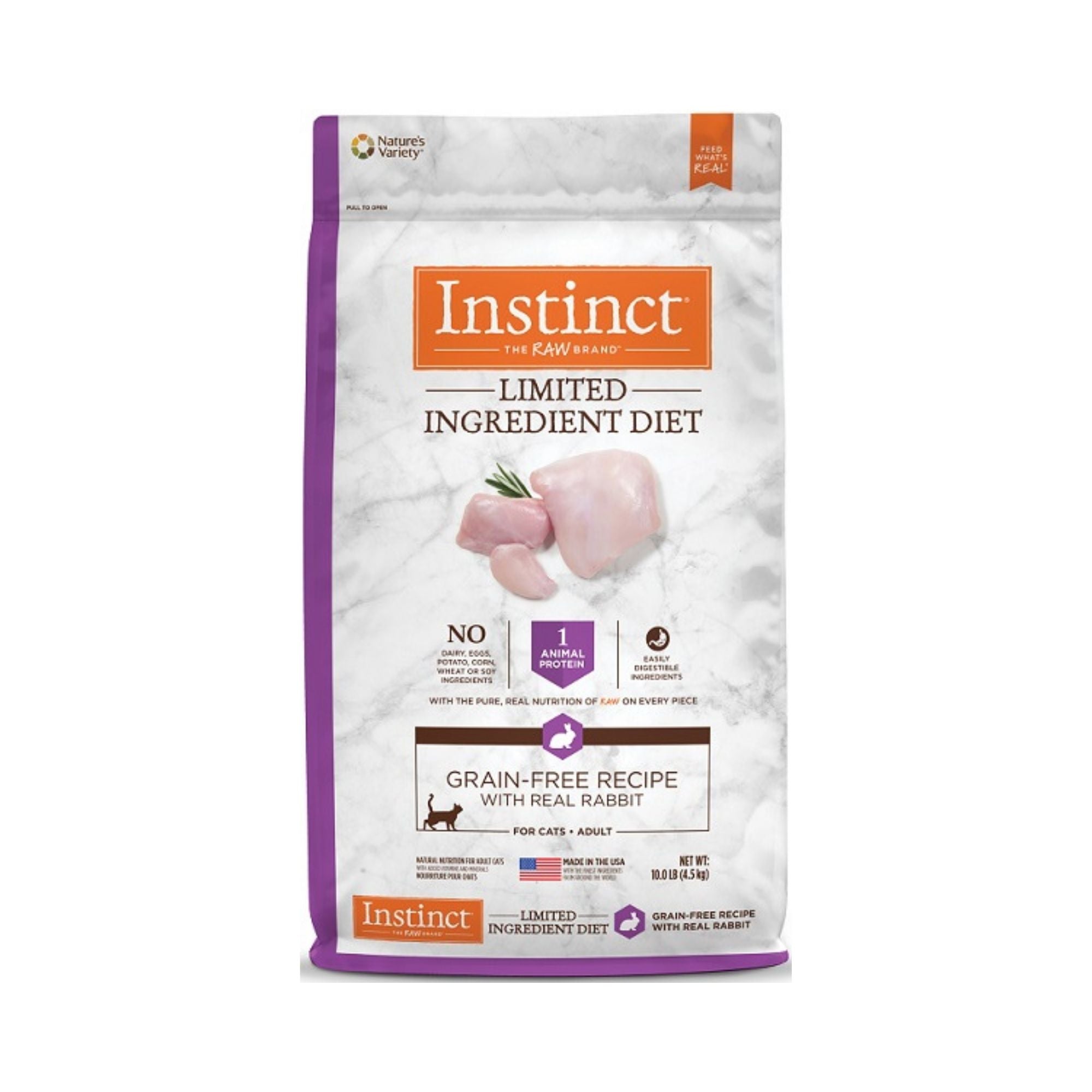 Instinct Limited Ingredient Grain-Free Dry Cat Food, Rabbit, 10 lb