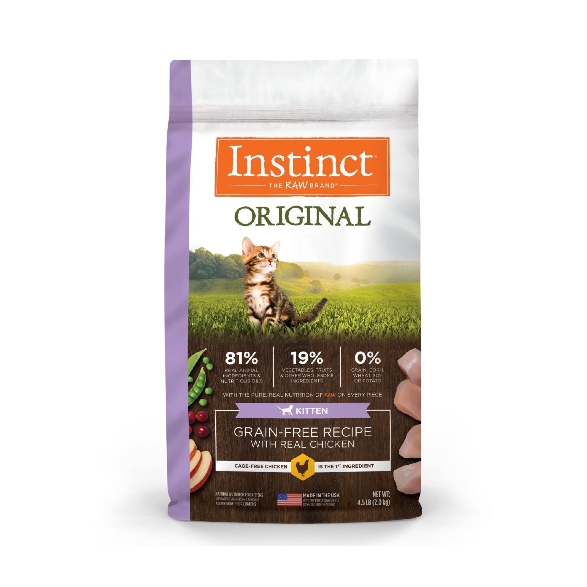 Instinct Original Kitten Grain-Free Dry Food, Chicken, 4.5 lb