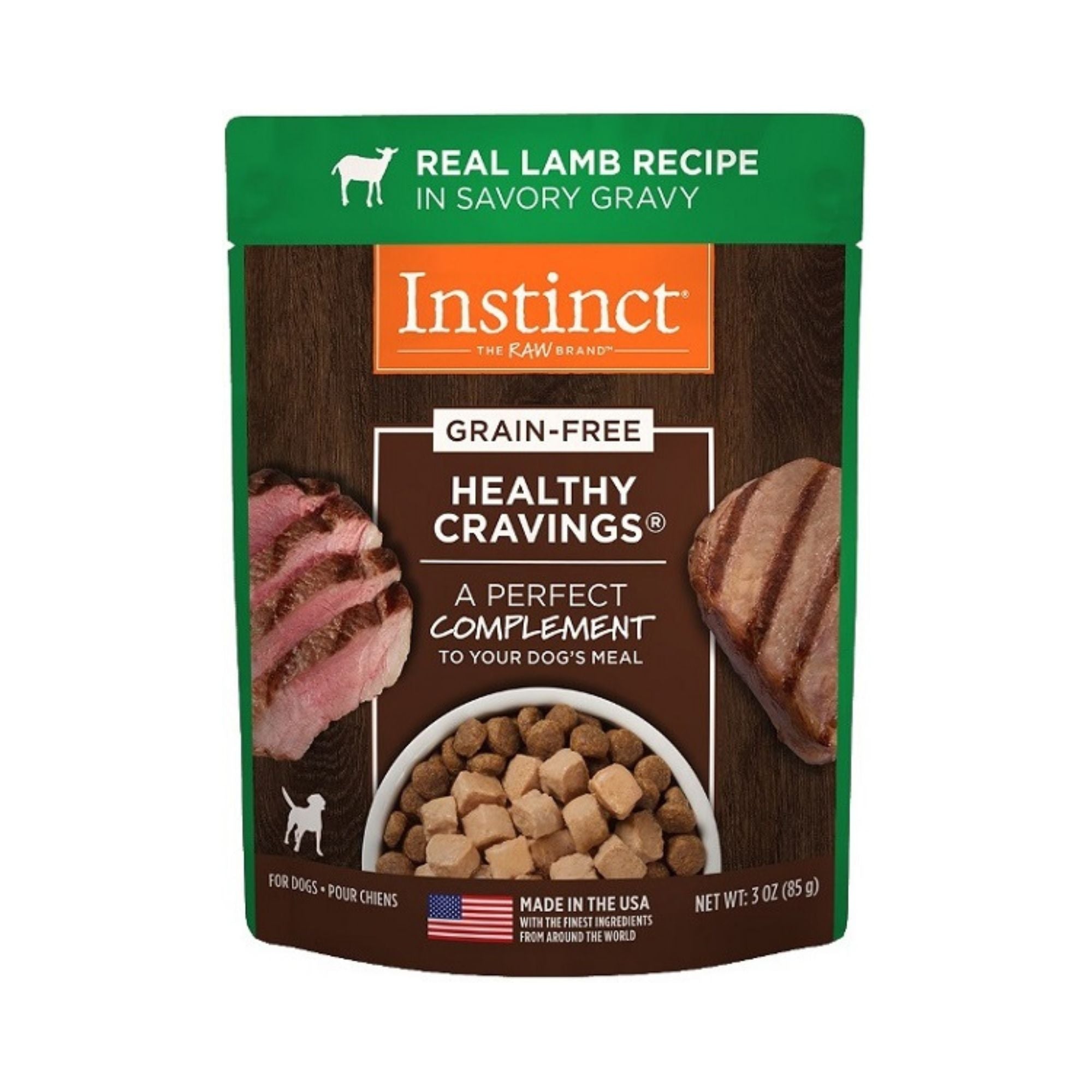 Instinct Healthy Cravings Lamb Wet Dog Food Topper Pouch, 3 oz (Case of 24)