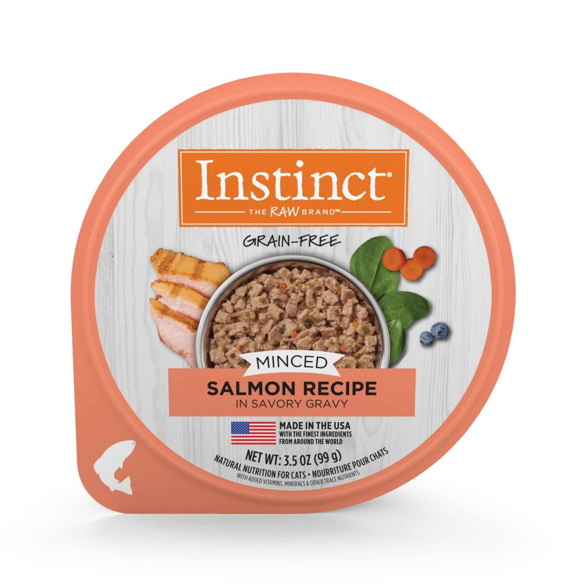 Instinct Minced Salmon Grain-Free Wet Cat Food Cups, 3.5 oz (Case of 12)