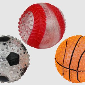 Multipet TPR Sport Light Up Balls Dog Toy Baseball Assorted 2.5 in