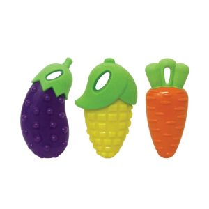 Multipet Harvesters Rubber Dog Toy Vegetables Assorted 5 in
