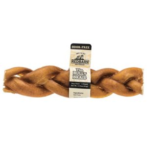 Redbarn Odor-Free Braided Bully Stick, 7 in Dog Chews, 20 Count