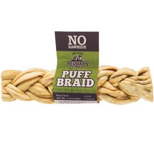 Redbarn Puff Braid, Large Dog Chews, 10 Count