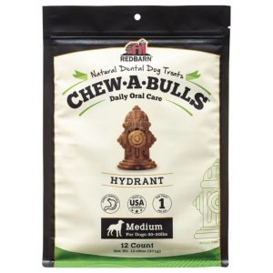Redbarn Chew-A-Bulls Hydrant, Medium Dog Chews, 12 Pack