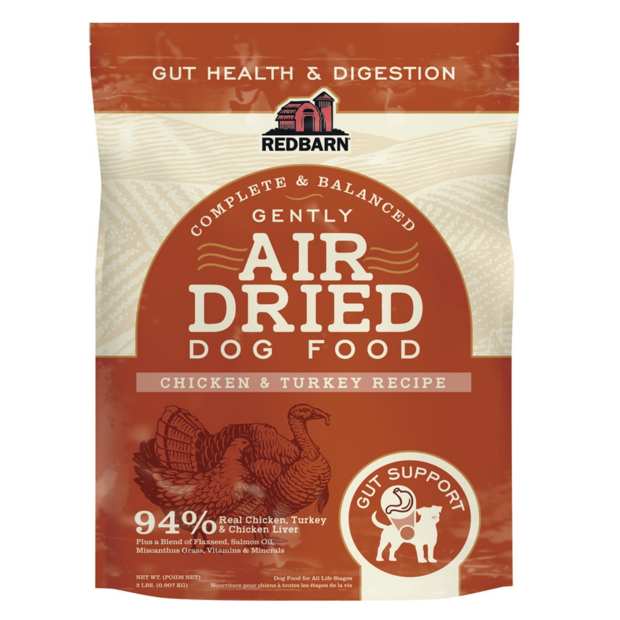 Redbarn Air-Dried Gut Support Chicken & Turkey Dog Food, 2 lb