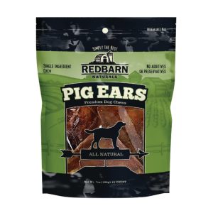 Redbarn Natural Pig Ears Dog Chews, 10 Pack