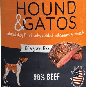 Hound & Gatos 98% Beef Grain-Free Wet Dog Food, 13 oz (Case of 12)
