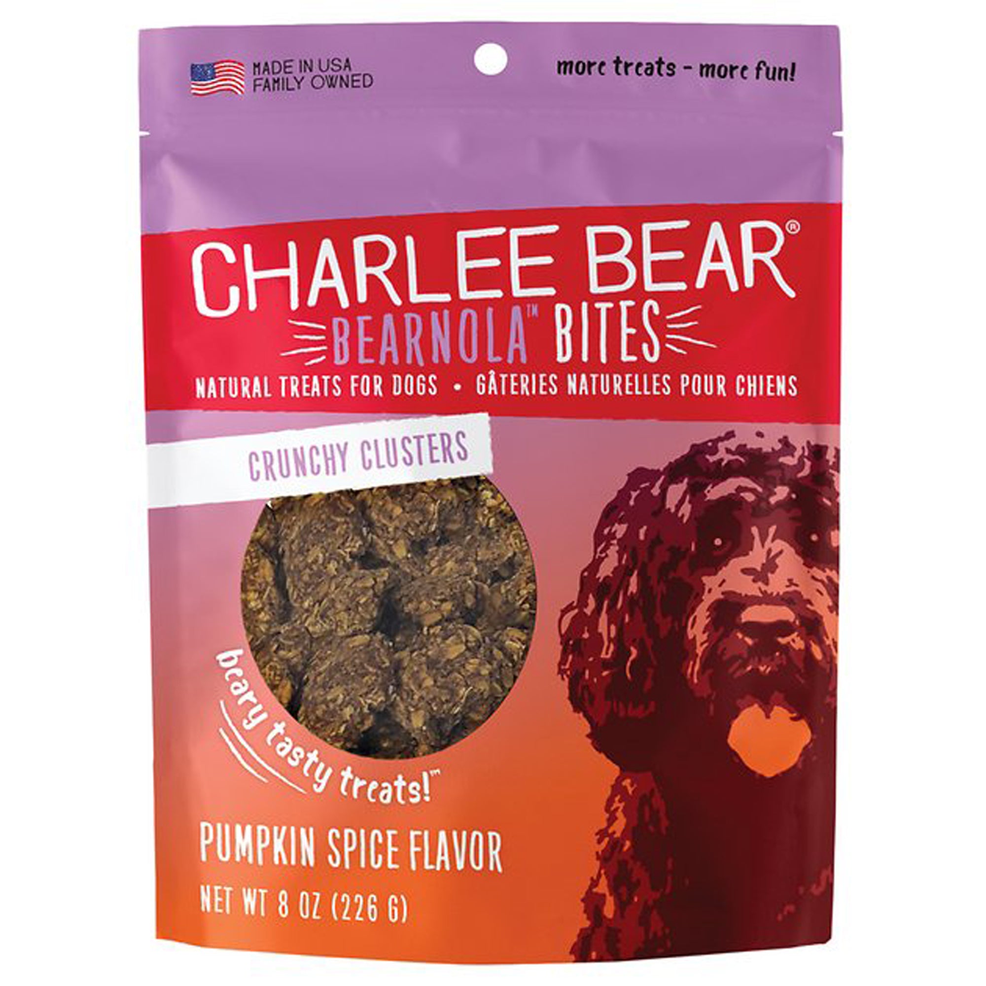 Charlee Bear Bearnola Pumpkin Spice Dog Treats, 8 oz