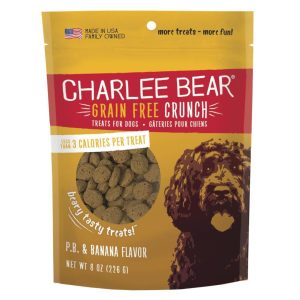 Charlee Bear Crunch Grain-Free Peanut Butter & Banana Dog Treats, 8 oz