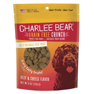 Charlee Bear Crunch Grain-Free Beef Liver & Cheese Dog Treats, 8 oz