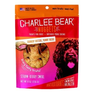 Charlee Bear Nuggets Immune Health Straw-Beary Swirl Dog Treats, 8 oz