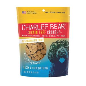 Charlee Bear Crunch Grain-Free Bacon & Blueberry Dog Treats, 8 oz