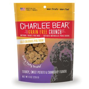 Charlee Bear Crunch Grain-Free Turkey & Sweet Potato Dog Treats, 8 oz