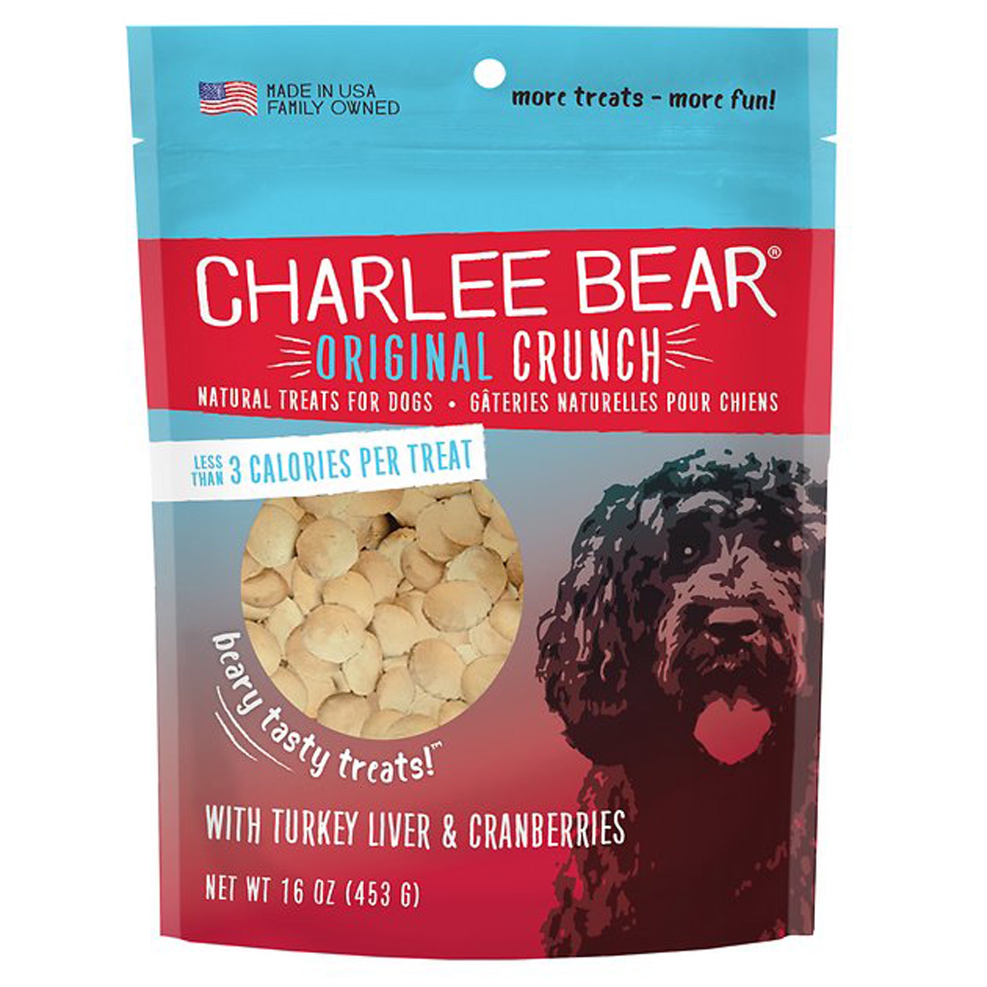 Charlee Bear Turkey Liver & Cranberry Dog Treats, 16 oz