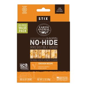Earth Animal No-Hide Chicken Stix Dog Chews, 20 Pack