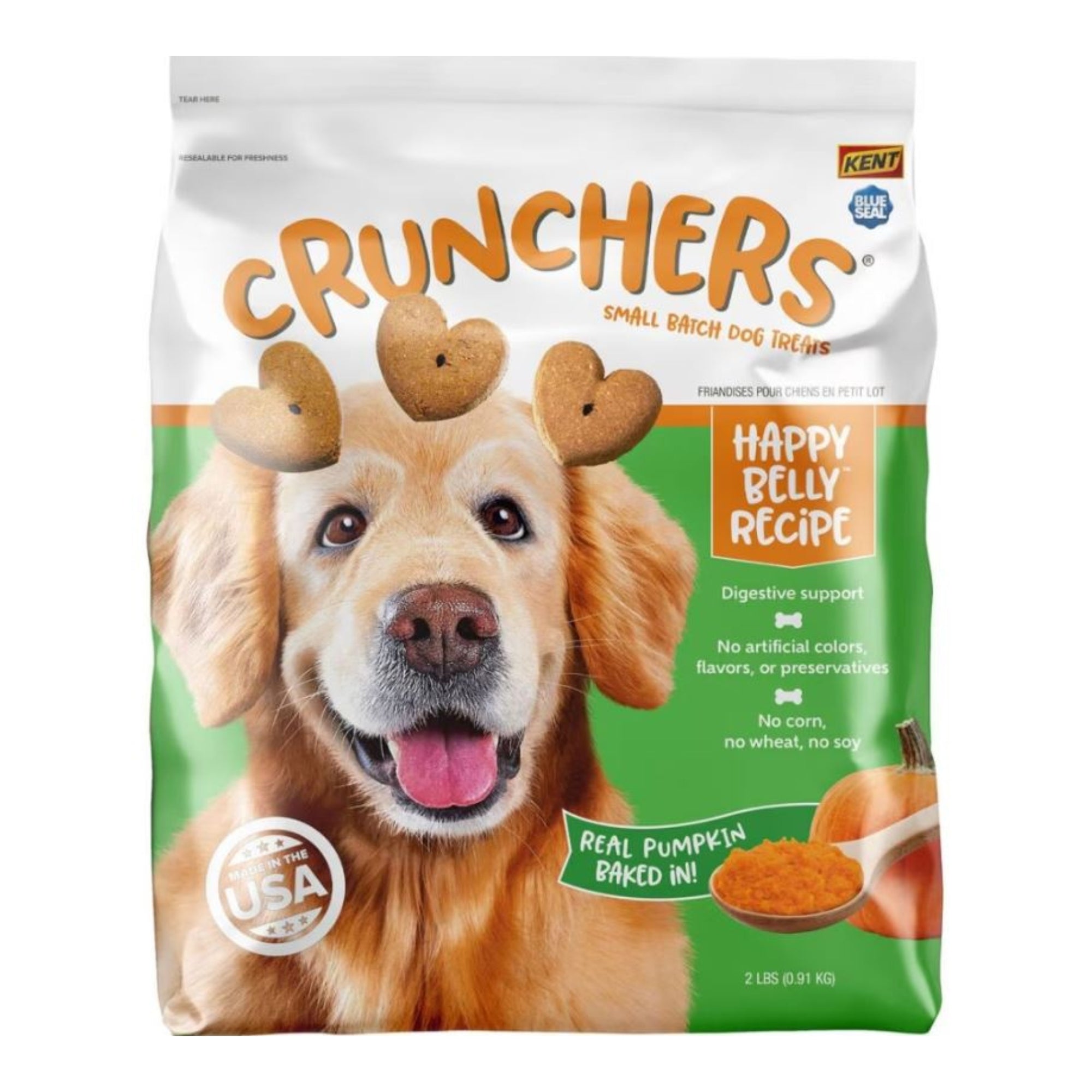 Crunchers Happy Belly Pumpkin Dog Biscuits, 2 lb
