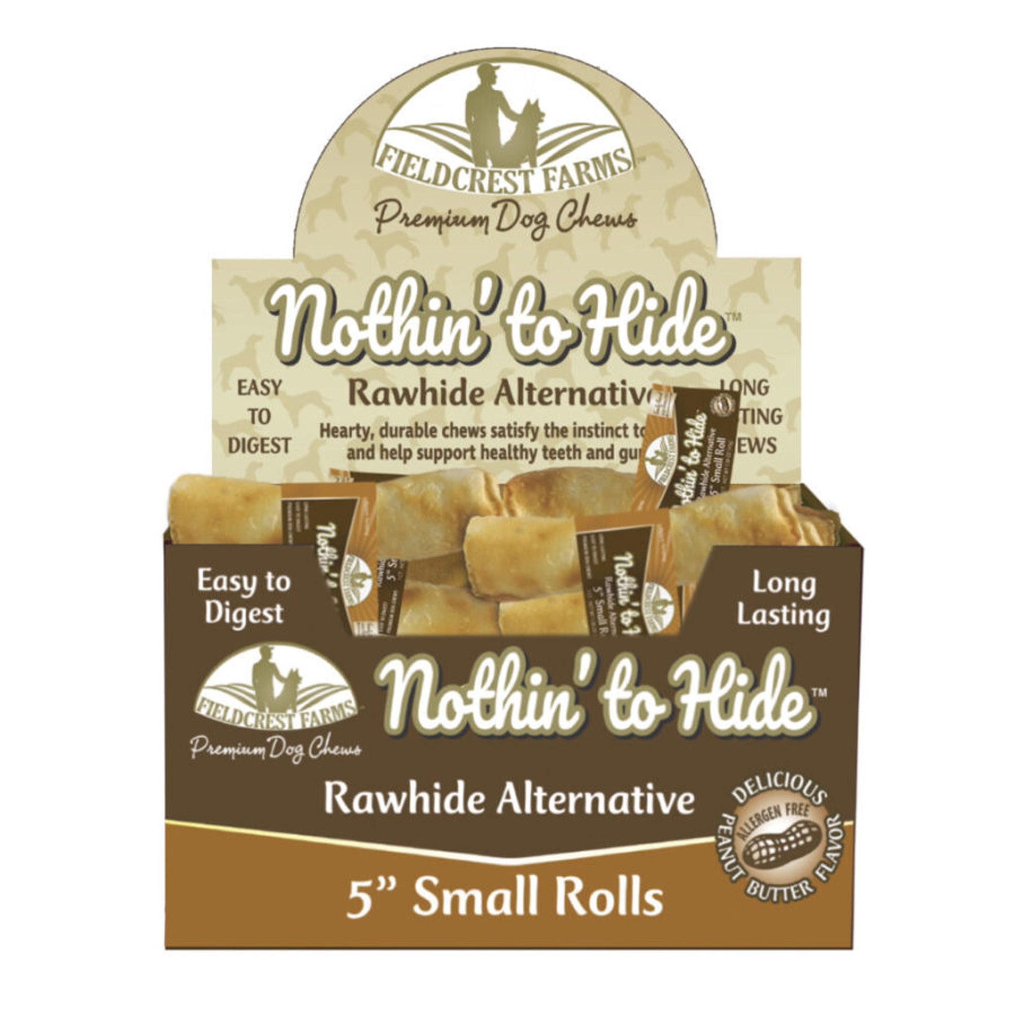 Fieldcrest Farms Nothin' to Hide Peanut Butter Rolls Dog Chews - Image 2