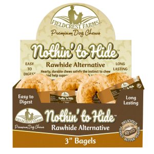 Fieldcrest Farms Nothin' to Hide Peanut Butter Bagels Dog Chews, 24 Pack