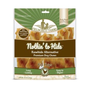 Fieldcrest Farms Nothin' to Hide Chicken Flip Chips Dog Chews, 8 Pack