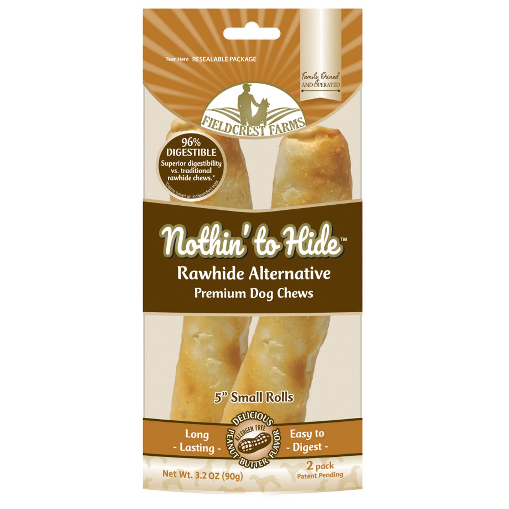 Fieldcrest Farms Nothin' to Hide Peanut Butter Rolls Dog Chews