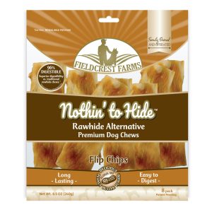 Fieldcrest Farms Nothin' to Hide Peanut Butter Flip Chips Dog Chews, 8 Pack
