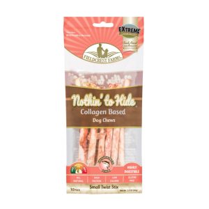 Nothin' to Hide Collagen Salmon Twist Stix, Small Dog Chews, 10 Pack