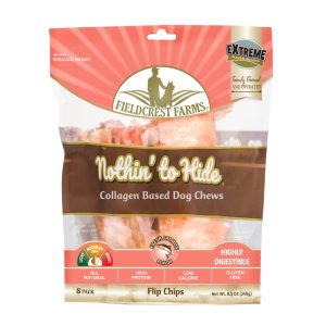 Nothin' to Hide Salmon Flip Chips Dog Chews, 8 Pack