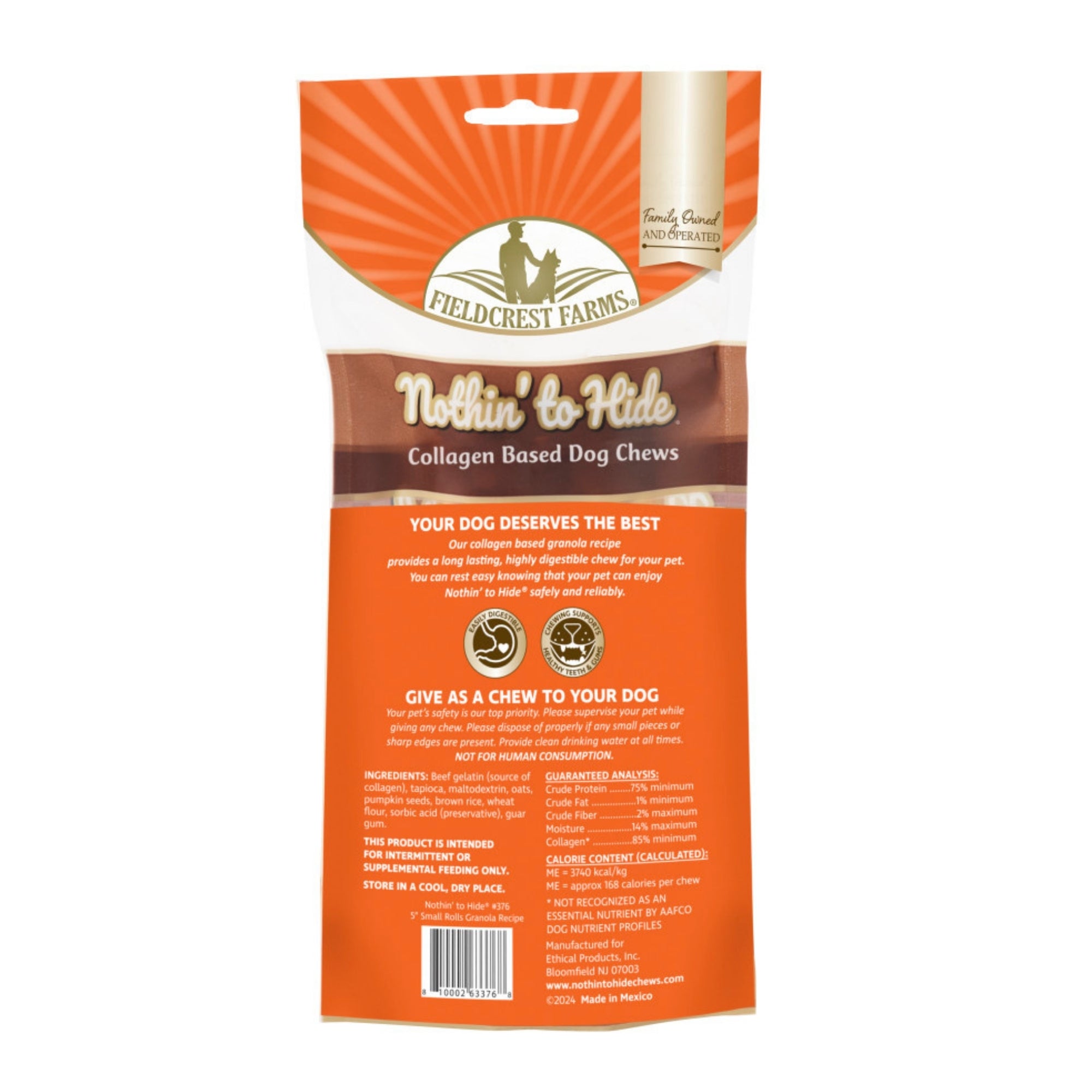 Nothin' to Hide Granola Roll, Small Dog Chews, 2 Pack - Image 2